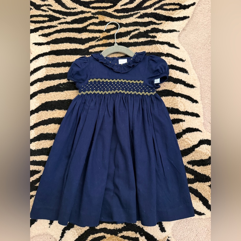 Edgehill Collection 18 Month Smocked Navy Blue Dress EUC